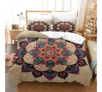 Bohemia Ropa De Cama Impresión 3D Mandala Juego De Sábanas Nórdica Y Funda De Almohada, Juego De Edredón Microfibra para Niños Y Adultos, con Cremallera King（220x240cm）