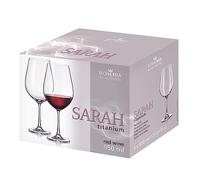 Bohemia Royal Crystal - Juego de 6 Copas de Alta Cristaleria Ultraresistentes - Linea Sarah Tinto 850 ml / 28.7 fl oz.