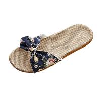 Bohemia Shoes Female Sandals Flax Women Flops Bowknot Flip Slipper Linen Beach Zapatillas Deporte Mujer Granates Zapatillas De Patrulla Canina