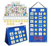 BOHEMIABY Calendario visual para niños con autismo, tabla de tareas de rutina matutina 3 en 1, calendario de 97 tarjetas para niños pequeños con recompensa, artículos esenciales para la escuela en