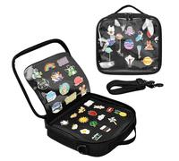 BOHEMIABY Libro de exhibición de insignias, bolsa de intercambio de 18 páginas, bolsa de coleccionista grande para amantes de los broches con etiqueta numerada y correa para el hombro, perfecto para