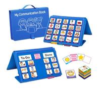 BOHEMIABY Libro de juguetes educativos, con 196 tarjetas de pectorales, horario visual para niños diariamente, libro de comunicación Now & Next Pecs, equipo sensorial para autismo, tabla de