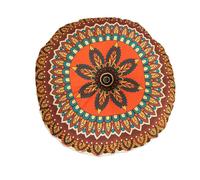 Bohemian Chair Cushion, Meditation Cushion, 16x16 Inches, Indoor Seat, Home Decor, Thick Boho Double-Sided Round Floor for Living Room for Patio or Garden Chairs