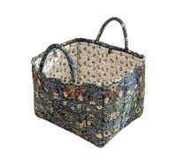 Bohemian Fabric Basket - Quilted Laundry Hamper | Foldable Boho Floral Fabric Organizer with Handle for Toys, Laundry, Bedroom, Bathroom, Pantry, Closet, Nursery, Shower Room, and Baby Clothes Storage