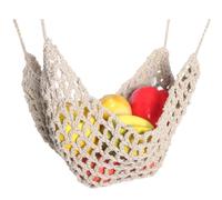 Bohemian Fruit Hammock - Macrame Hanging Storage Basket For Under Cabinet Use | Decorative Net Bag Organizer, Space Saving Kitchen Holder Fruits And Snacks, Suitable Home, Living Room, Boat RV
