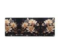 Bohemian Golden Lotus - Alfombrilla extragrande para teclado y mouse (12 x 31.5 pulgadas), adecuada para computadoras, consolas de juegos, etc., adecuada tanto para oficina como para estudio