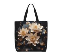 Bohemian Golden Lotus - Bolsas de mano casuales para mujer, bolsas de hombro reutilizables, bolsas de compras multifunción de gran capacidad