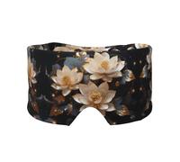 Bohemian Golden Lotus - Diadema unisex para dormir de lado, antifaz y orejeras (26.8 x 4.3 pulgadas), orejeras ajustables para interiores y exteriores, viajes, yoga, cómodas