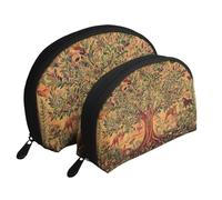 Bohemian Life Trees - Bolsas de maquillaje con estampado de selva y vida silvestre, 2 piezas, portátil, bolsa de aseo de viaje, White, Talla única