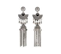 Bohemian Long Bell Earrings for Women, Ethnic Style Tassel, One Size, Acetato, Sin gemas.