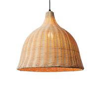 Bohemian Pendant Light Boho Rattan Chandelier Wicker Basket Woven Pendant Light for Kitchen Island Rustic Hanging Lamp for Dining Room Wicker Finish Natural Material Light Cover Lamp Shades