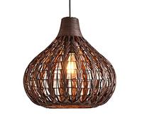 Bohemian Pendant Light Brown Farmhouse Chandelier Lamp Hand-Woven Rattan Pendant Lamp, Antique Dining Table Lamp Shade Boho Decor Handmade Hanging Lights Restaurant Cafe Teahouse Crafts Lampshade