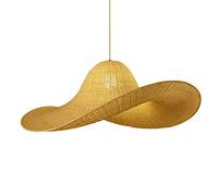 Bohemian Pendant Light Extra Large Chandelier Rattan Hanging Lights in Hat Shape Boho Bamboo Woven Suspens Lamp Southeast Asia Style Tropical Pendant Lamp Shade for Kitchen Island Dining Room Rest