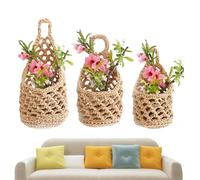 Bohemian Plant Hanger - Hand Woven Wall Planter Basket | Indoor Outdoor Decor For Home Kitchen Bathroom Living Room Garden Use