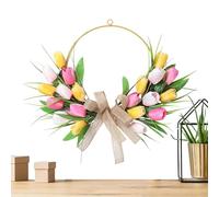 Bohemian Spring Wreath - Artificial Flower Door Decor, Outdoor & Indoor Front Door Wreath | Wall, Porch, Window Decoration for Home, Wedding, Valentine's Day, Housewarming Party