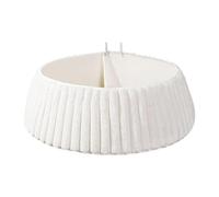 Bohemian Tree Collar - Rustic White Plush Christmas Tree Base Cover, Striped Textured Stand Protector for Farmhouse & Commercial Places, 28 Inch Cream | for Indoor Outdoor Winter Festivals