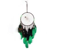 Bohemian Woven Pendant Dream Catcher Peacock Feathers Window Wall Decor Wind Chime Bedroom Hanging Ornaments Home(Green)