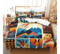 Bohemio 3D Estampado Juego De Cama De Microfibra Suave Boho 3 Piezas Funda De Edredón con Cierre De Cremallera para Adultos Y Niñas King(220x240cm)
