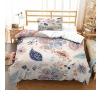 Bohemio 3D Estampado Juego De Funda Nórdica De Microfibra Suave Boho 2 Piezas Juego De Cama De Impreso De Cremallera Niños Niñas Single（135x200cm）