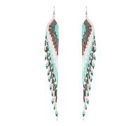Bohemio Long Tassel Drop Dangle Parring para mujeres Bedas hechas a mano Tabalias Coloridas Boho Cadena Cadena Curring Pendientes Ligeros livianos Jhumka Jhumki Joyería Regalos para Navidad Halloween