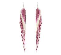 Bohemio Long Tassel Drop Dangle Parring para mujeres Bedas hechas a mano Tabalias Coloridas Boho Cadena Cadena Curring Pendientes Ligeros livianos Jhumka Jhumki Joyería Regalos para Navidad Halloween
