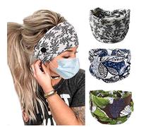 Bohend Boho - Diadema elástica con botones para el pelo, para mujer y niña, 3 unidades
