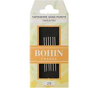 Bohin 00870 - Agujas de tapizar, color plateado, tamaño 28, pack de 6
