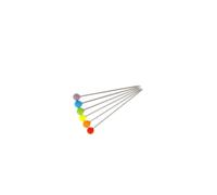 Bohin Cristal Patas, Glasshead Pins 30x0.60mm rainbow-1x80pcs, Arcoíris, 30 x 0.60 mm, 80