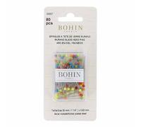 Bohin Cristal Patas, Glasshead Pins 30x0.60mm rainbow-1x80pcs, Arcoíris, 30 x 0.60 mm, 80