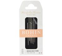 Bohin Embroidery Round Needles No 22 24 26 Tapiz Aguja, Metal, Plata, Talla Unica, 6