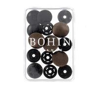 BOHIN France Broches Metálicos para Dedos - Broches de Tela con Acabado Metálico para Proyectos de Costura, Plástico, Bronce, 14mm - 4 Piezas
