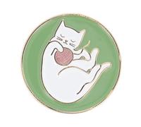 BOHIN France Sujetador de Agujas con Tema de Gato - Acabado Brillante, Imán de Metal para Proyectos de Crochet o Tejido, Verde - 1 Pieza