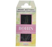 Bohin - Juego de Tejidos Lienzo de/Aguja de Bordar, Metal, Plata, 6 Unidades