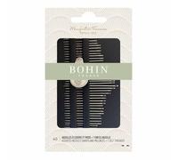 Bohin Milliners & Sharps Hand Needle Assortment Agujas con Enhebrador, Materiales sintéticos, Plata, Talla Unica, 40