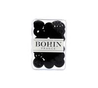 Bohin Quebrar Sujetadores, Snap Fasteners Plastic 13mm black-1x8pcs, Negro, 13 mm, 8