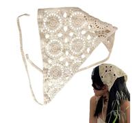 Boho Bandana for Women - Floral Crochet Elastic Headwrap | Lightweight Daisy Hair Scarf Non Slip Accessory with Comfortable Fit, Fashion Head Band Yoga Workout Festival Braids Cowgirl Be