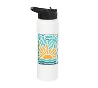 Boho Beach Sunset Verano Tropical Ocean Graphic Stainless Steel Insulated Water Bottle