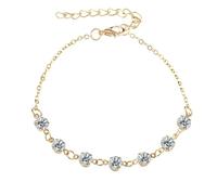 Boho Beach Tobillera Europa y América Simple Seven Tobillera Mujer Pulsera Inicial (Oro, Talla Única)