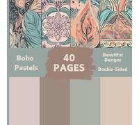 Boho Bliss 6x6 Scrapbook Bullet Journal Origami Craft Paper - Pastel Collection Double-Sided 40 Pages