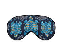 Boho Blue Turtle Sleep Mask Blindfold Sea Theme Ajustable Super-Smooth Soft Eye Mask Cover para Hombres Mujeres Viajes y siesta