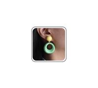 Boho Boda Gran Blanco Acrílico Grueso Pendientes De Aro De Ancho 80s 91s Neón Pendientes De Color Rosa Perno Partido Verde Resina Grande Redondo Cuelgan Retro Declaración Simple Minimalista Mujeres