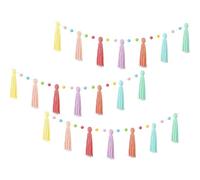 Boho Borla Garland, Party Supplies for Christmas, 3 Pieces Boho Classroom Garland Decor, Photography School Bulletin Nursery Ceiling Class Library Elementary