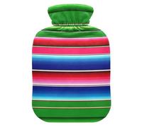 Boho - Botella de agua caliente a rayas mexicanas con cubierta suave, botellas de calor de agua caliente para calambres menstruales, alivio del dolor, pequeña