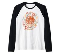 Boho Bowling Ball and Pins Folk Camiseta Manga Raglan