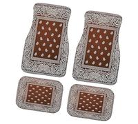 Boho Car Rug - Polyester Fiber + Rubber Dot PP Particles | 4pcs Vehicle Front Rear Mats Full Set | Boho Accessories, Heavy Duty Rugs, Non-Slip, Retro | SUV Truck, Protects Against