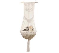 Boho Cat Swing Bed, Multifunctional Pet Hammock, Hand-Woven Cat Bed, Decorative Pet Hammock, Soft Cotton Rope Bed, Cozy Cat Swing, Indoor Cat Furniture, Cat Hammock for Living Room, Balcony Pet Bed