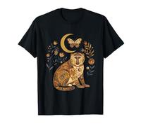 Boho Celestial Baboon Moon Floral Camiseta