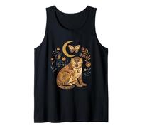 Boho Celestial Baboon Moon Floral Camiseta sin Mangas