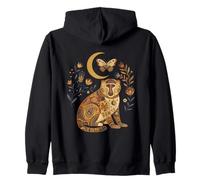 Boho Celestial Baboon Moon Floral Sudadera con Capucha