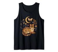 Boho Celestial Tonkinese Cat Moon Floral Camiseta sin Mangas